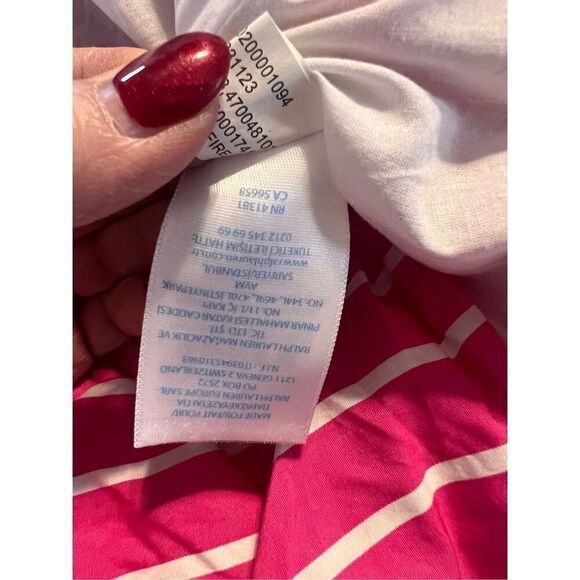 Ralph Lauren Toddler 24Mo Dress & Bloomers Set Pink White Stripe Preppy Coastal - Picture 10 of 11